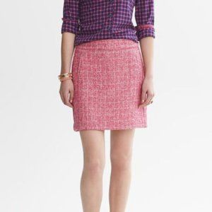 Banana Republic Pink/White Wool Blend A-line Skirt with POCKETS (size 8)